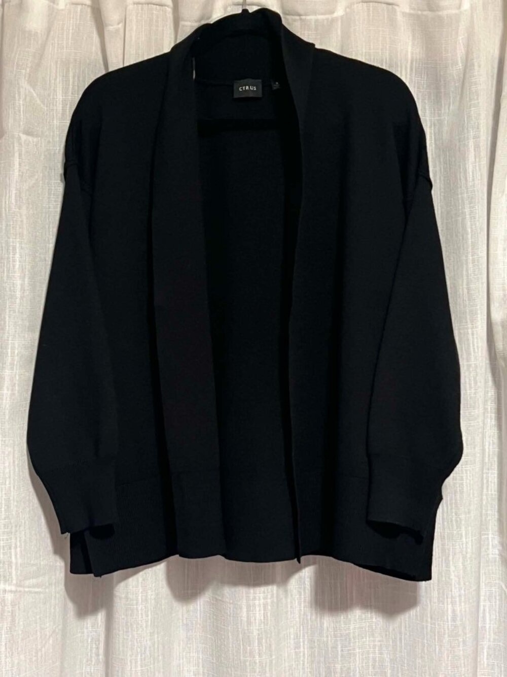NWT Cyrus Open-Front Cardigan Black Size S